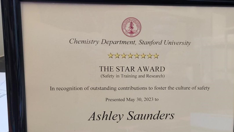 05/30/2023 Ashley is awarded Stanford's STAR Award